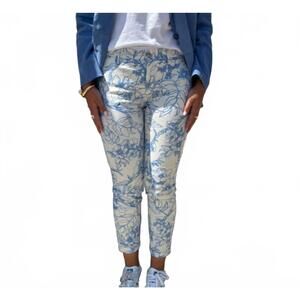 NEW MAC JEANS women's chino turn up pants in whitefloral